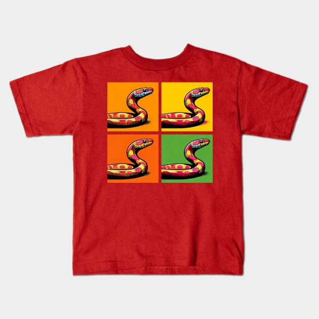 Pop Art Corn Snake - Exotic Snake Kids T-Shirt by PawPopArt